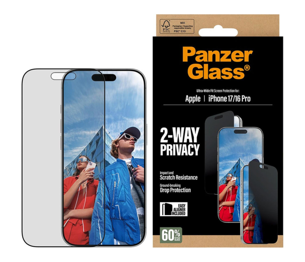 PanzerGlass Ultra-Wide Fit EasyAligner do iPhone 17 / 16 Pro privacy - 1539013 - zdjęcie 2